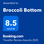Broccoli Bottom has been awarded 8.5 out of 10 in Booking.com Traveller Reviews - Click to read more