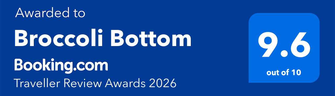 Broccoli Bottom has been awarded 9.6 out of 10 in Booking.com 2026 Traveller Reviews - Click to read more
